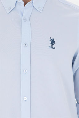 Мужская голубая базовая рубашка с длинным рукавом Неожиданная скидка в корзине - U.s. polo assn фото 7