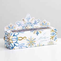 Цена за 5 шт. Коробочка для макарун «Snow», 18 х 5,5 х 5,5 см