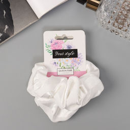 Цена за 6 шт. Резинки для волос «Орбита», набор 2 шт., Ариадна полосы, 9 см, белые