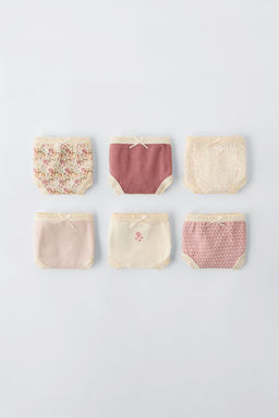 AGES 6-14 YEARS/ 6-PACK OF FLORAL PRINT BRIEFS