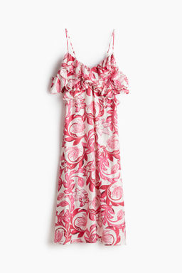 Vestido de volantes con hombros cut-out
