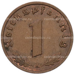 Монета 1 рейхспфенниг 1938 года A Германия