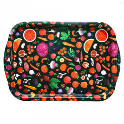 Поднос металлический "Баклажан" 48,5х32,5х2,6см, прямоугольный (Россия)