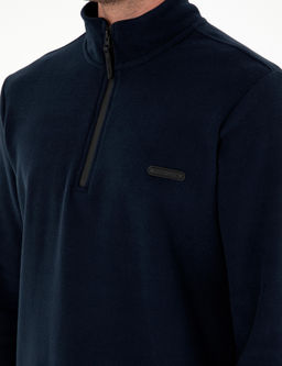 Lacivert Regular Fit Yar_m Fermuarl_ Polar Sweatshirt - Pierre cardin фото 7