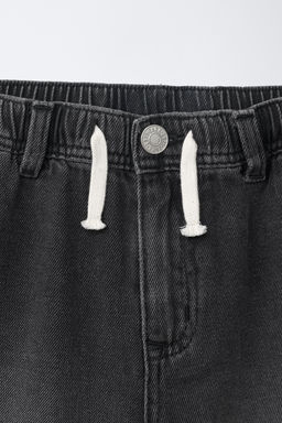 BERMUDA DENIM FLUIDA / Negro