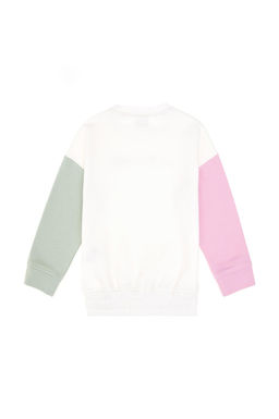 K_z _ocuk Ekru Bisiklet Yaka _ardonlu Sweatshirt