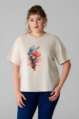 Арт. 31171Футболка женская 50-60 (6 шт) Цвет:светло-бежевый