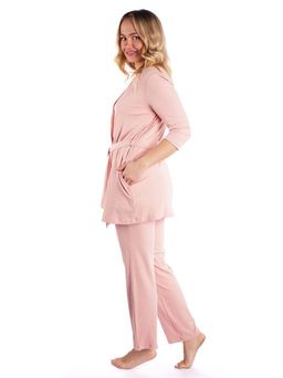 Халат женский вискоза лапша "ШАРМЕЛЬ" ДЫМЧАТАЯ РОЗА