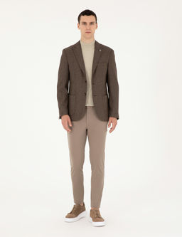 Kahverengi Slim Fit Ceket
