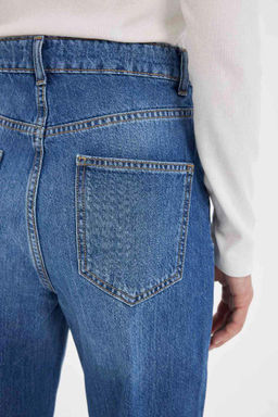 Длинные джинсовые брюки с широкими штанинами и высокой талией в стиле 90-х - Defacto фото 6