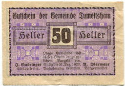 Банкнота 50 геллеров 1920 года Австрия  Тумельсхат (нотгельд)