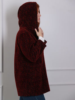 Кардиган женский бордовый с капюшоном - Almond фото 5