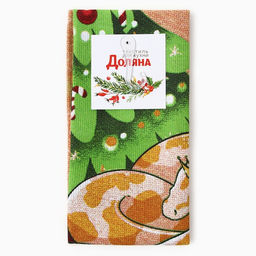 Полотенце Доляна Новогодние подарки 28х46 см, 100% хл, рогожка 164 г/м2  фото 7