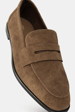 FLAT SPLIT SUEDE LOAFERS - Zara фото 6