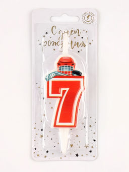 Цена за 2 шт. Свеча в торт «Хоккейная», цифра 7, красная
