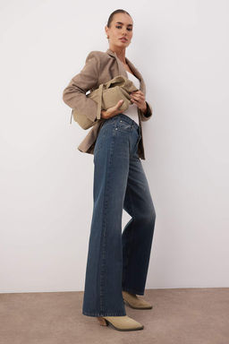 Kahverengi Yuksek Bel Genis Paca Wide Leg Jeans TWOAW26JE00119 - Trendyolmilla фото 11