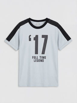 Bisiklet Yaka Bask?l? Erkek ?ocuk Ti??rt