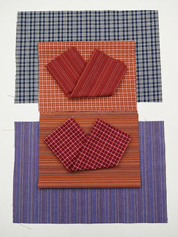 Набор тканей для рукоделия Пестрядь этнографическая под домоткань №1, 45*30 см, 6 шт - Купава фото 7