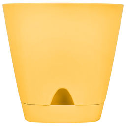 Ingreen Горшок для цветов пластмассовый Amsterdam 1,35л, д14см, h13см, с прикорневым поливом, спелая груша (Россия) - Домашняя мода фото 2