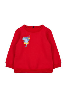 Gri Erkek Cocuk Bask?l? Bisiklet Yaka Pamuklu Orme Sweatshirt TKDAW25SW00014 - Trendyolmilla фото 5