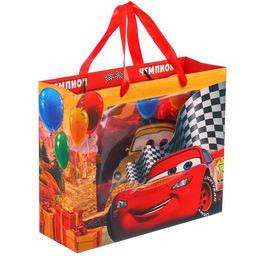 Пакет подарочный, 31×26×11 см, упаковка, Тачки