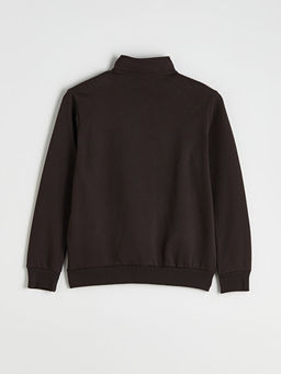 Dik Yaka Uzun Kollu Erkek Kal?n Sweatshirt