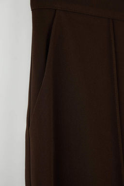EXCLUSIVE Ozel Koleksiyon Dokumlu Kahverengi Nervurlu Wide Leg/Genis Paca Pantolon TWOAW26PL00118 - Trendyolmilla фото 7