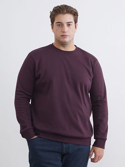 B?y?k Beden Bisiklet Yaka Erkek Sweatshirt