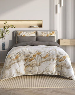 Постельное белье Марбл 2сп Max (простыня на резинке 160х200) + 4 наволочки