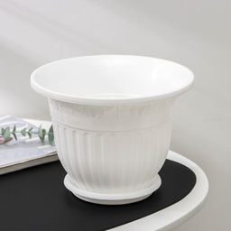 Горшок для цветов с поддоном «Лозанна», 3 л, пластиковый, белый