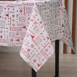 Скатерть новогодняя Этель. Новогодняя, 100?1405 см, 80% п/э, 20% лён, 120 г/м?