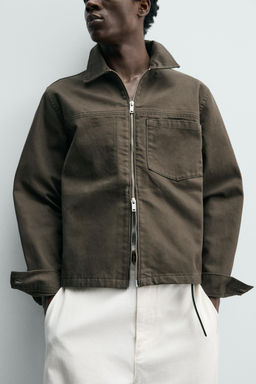 SOBRECAMISA REGULAR FIT CREMALLERA / Marr?n - Zara фото 6