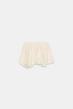 FALDA MINI VOLANTES ENCAJE / Blanco / Rosa - Zara фото 6
