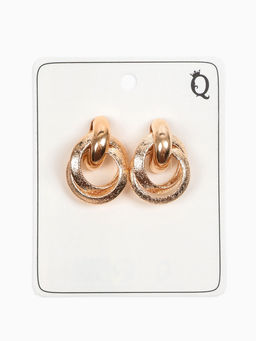 Серьги металл Фьюче круги плетения, цвет золото