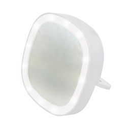 ULK-F71 3AAA WHITE Зеркало карманное с подсветкой. На батарейках 3AАА (не в/к). Белый. ТМ Uniel