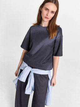 Комплект женский графитовый: брюки и футболка графит 192532