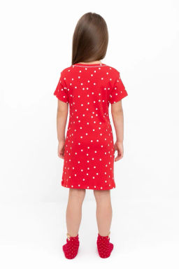 К 1155/насыщенно-красный,горошек сорочка для дев - Crockid фото 5