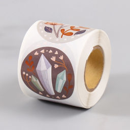 Наклейка бумага Бохо, d=3.8 см, 252 шт. в рулоне