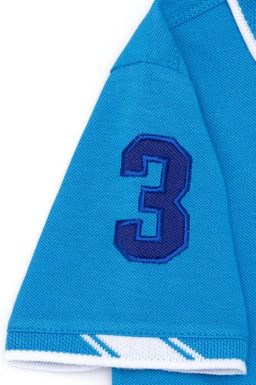 Кобальтовая футболка с воротником поло для мальчиков Basic - U.s. polo assn фото 4