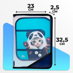 Папка для труда, А4, пластиковая, 23×32.5×2.5 см «Котик панда»