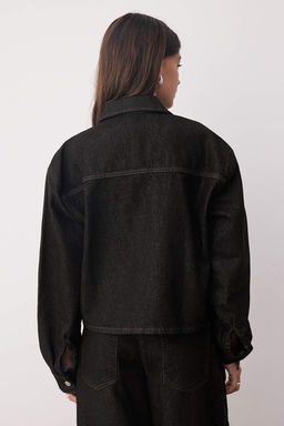 Siyah Cep Detayl? Gomlek Yaka Regular Denim Ceket TWOAW26CE00025 - Trendyolmilla фото 4