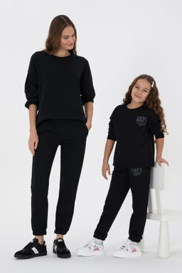 K_z _ocuk Siyah Simli Bask_ Detayl_ Jogger E_ofman Alt_ Sepette S_rpriz _ndirim - U.s. polo assn фото 7