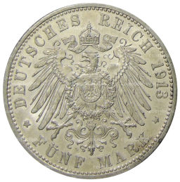 5 марок 1913 года G Германия (Баден)