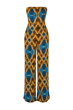 Etnik Desenli Desenli Dokuma Bluz Pantolon Plaj Tak?m TBESS24AU00017