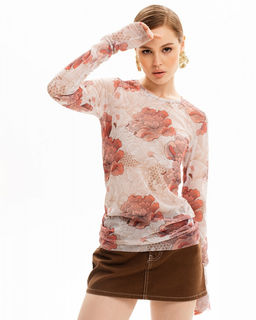 Лонгслив из сетки с круглым вырезом 456.1 - Sahar art lab фото 5