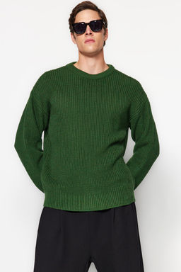 TRENDYOL MAN Tas Oversize Bisiklet Yaka Duz Triko Kazak TMNAW23KZ00189