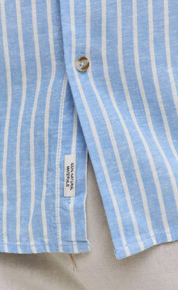 Рубашка д/р лен F611-0483 l.blue stripes - Fine joyce фото 4