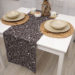 Дорожка декоративная Правила кухни 40х145, рогожка, 100% хлопок, Горький шоколад (ПК)