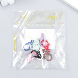 Основа для брелока карабин металл Клик МИКС набор 8шт 1х2,1 см - Арт узор фото 4