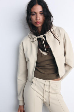 STITCHED INTERLOCK BELL BOTTOM TROUSERS - Zara фото 12